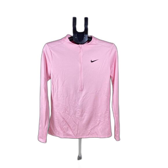 Nike Dri-FIT Pink Quarter-Zip Women’s Long Sleeve Training Top Size S - Picture 2 of 7